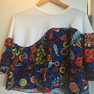 Zara wide multi color cropped top